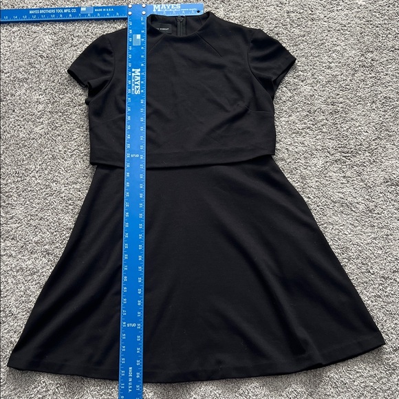 Donna Morgan Black Short Sleeve Midi Cocktail Dress Back Zip - Size 10 - Picture 7 of 10